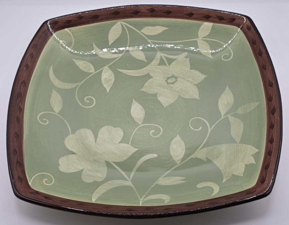 Pfaltzgraff Patio Garden Large 16 Inch Stoneware Tray Platter (2 Small Chips)
